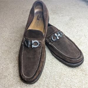 Salvatore Ferragamo Men's Brown Suede Loafers Siz… - image 1